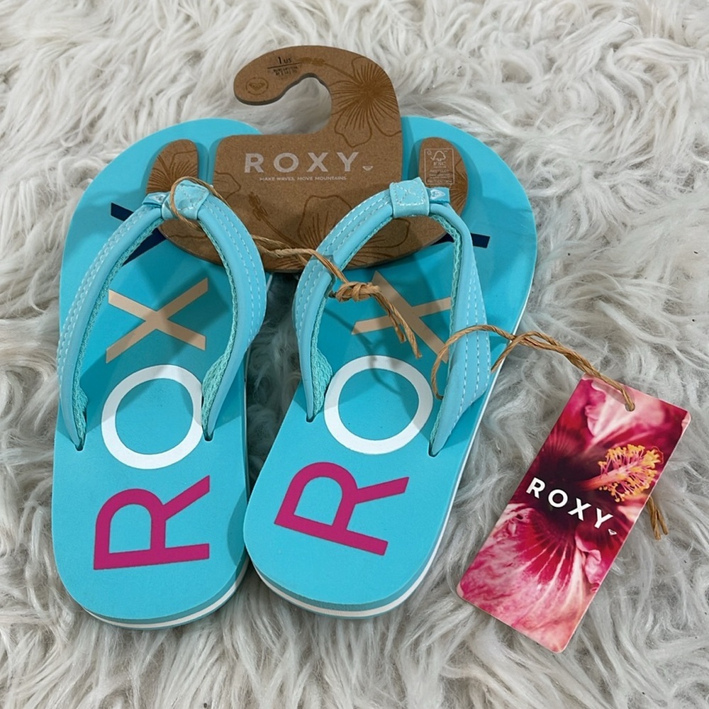 Roxy Girls Vista Flip Flops Sandals Size 1 NEW - Picture 4 of 10